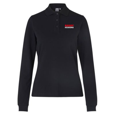 Poloshirt Lange Mouw Zwart - Dames
